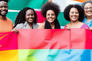 a group of individuals advocating for improved health outcomes for LGBTQ+ individuals
